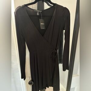 Forever 21 black faux-wrap dress.